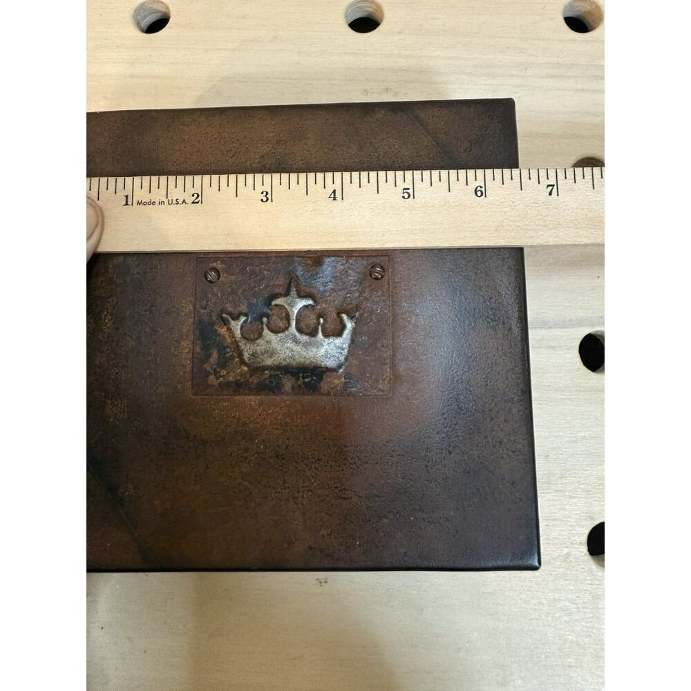 RARE Jan Barboglio Cast Iron Crested Crown 6.5” Square Box Retired Brutalist - Picture 13 of 16
